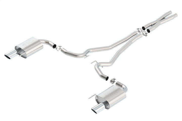 Borla Atak S Cat-Back 15-17 Ford Mustang GT 5.0L V8 MT/AT 2.5in pipe 4in tip - Bull Strap