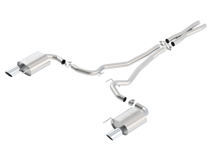 Borla Atak S Cat-Back 15-17 Ford Mustang GT 5.0L V8 MT/AT 2.5in pipe 4in tip - Bull Strap