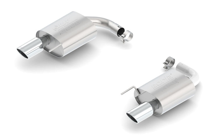 Borla Atak S Rear Section 15-17 Ford Mustang GT 5.0L V8 MT/AT 2.5in pipe 4in tip - Bull Strap
