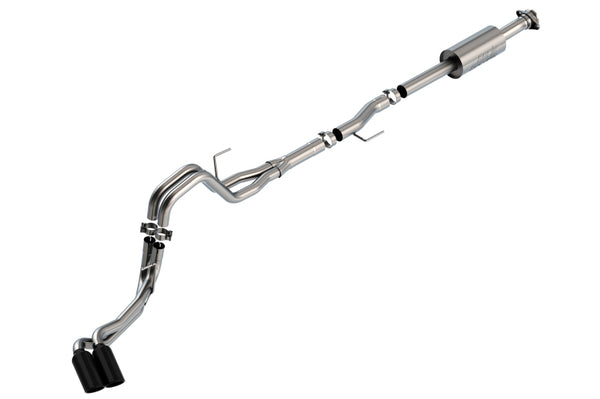 Borla F-150 2021 2.7L/3.5L 4dr CC SB EC STB Lar/KingR/Plnm/LTD 3/2.25 DSE CB S-Type BLK CHR Tips - Bull Strap