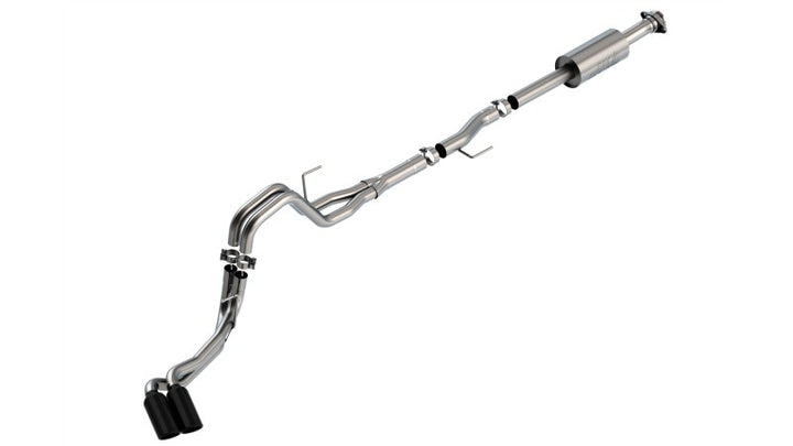 Borla F-150 2021 2.7L/3.5L 4dr CC SB EC STB Lar/KingR/Plnm/LTD 3/2.25 DSE CB S-Type BLK CHR Tips - Bull Strap