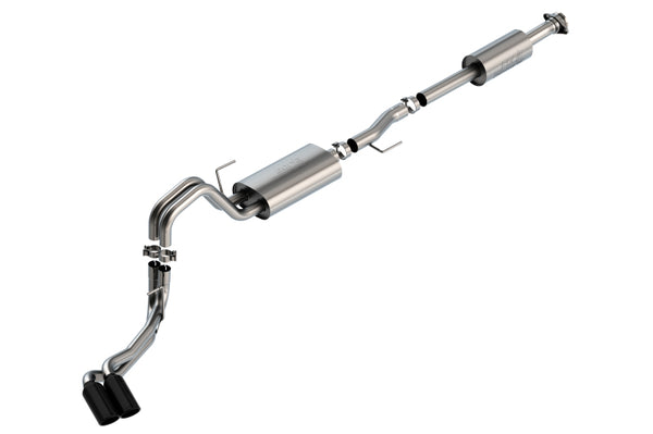 Borla F-150 2021 2.7L/3.5L 4dr CC SB EC STB Lar/KingR/Plnm/LTD 3/2.25 DSE CB Touring BLK CHR Tips - Bull Strap
