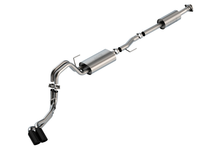 Borla F-150 2021 2.7L/3.5L 4dr CC SB EC STB Lar/KingR/Plnm/LTD 3/2.25 DSE CB Touring BLK CHR Tips - Bull Strap