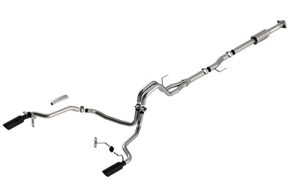 Borla F-150 2021 2.7L/3.5L 4dr CC SB EC STB Lari/King R/Plinum/LTD 3/2.25 SRE CB AK BLK CHR Tips - Bull Strap