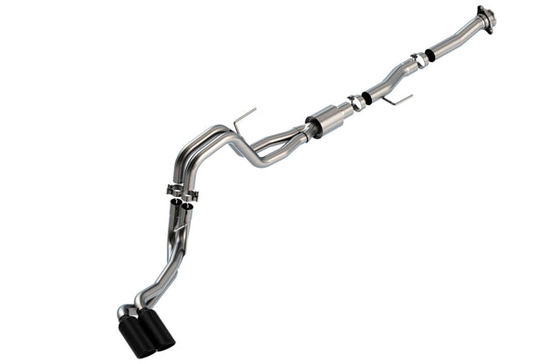 Borla F-150 2021 5.0L 2dr RC SB (122.8 WB) XL/XLT 3/2.25 DSE Cat-Back ATAK Black Chrome Tips - Bull Strap