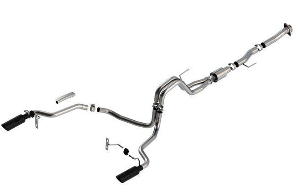 Borla F-150 2021 5.0L 2dr RC SB (122.8 WB) XL/XLT 3/2.25 SRE Cat-Back ATAK Black Chrome Tips - Bull Strap