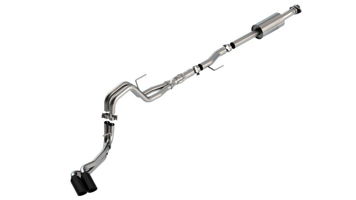 Borla F-150 2021 5.0L 4dr CC SB EC STB Lariat/KR/Platnm/LTD 3/2.25 DSE Cat-Back ATAK Black CHR Tips - Bull Strap