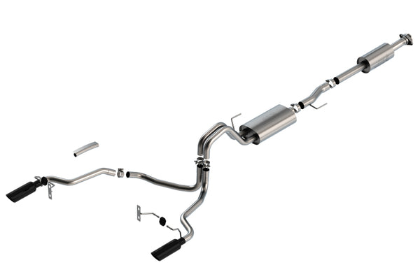 Borla F-150 2021 5.0L 4dr CC SB EC STB Lariat/KR/Pltm/LTD 3/2.25 SRE Cat-Back Touring Black CHR Tips - Bull Strap