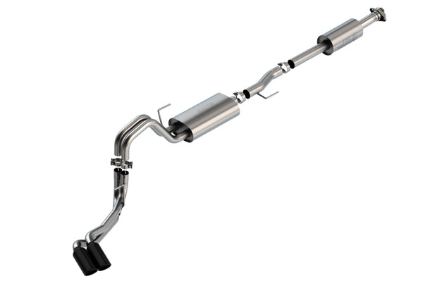 Borla F-150 2021 5.0L 4dr CC SB EC STB Lariat/KR/Pltnm/LTD 3/2.25 DSE Cat-Back Touring BLK CHR Tips - Bull Strap