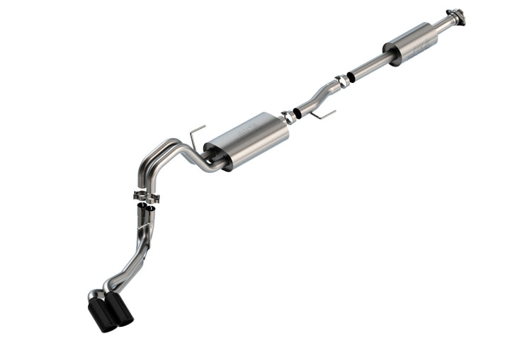 Borla F-150 2021 5.0L 4dr CC SB EC STB Lariat/KR/Pltnm/LTD 3/2.25 DSE Cat-Back Touring BLK CHR Tips - Bull Strap