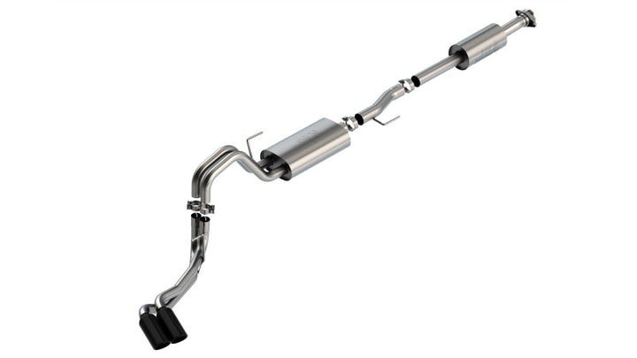 Borla F-150 2021 5.0L 4dr CC SB EC STB Lariat/KR/Pltnm/LTD 3/2.25 DSE Cat-Back Touring BLK CHR Tips - Bull Strap