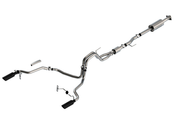 Borla F-150 2021 5.0L 4dr CC SB EC STB Lariat/KR/Pltnm/LTD 3/2.25 SRE Cat-Back S-Type Black CHR Tips - Bull Strap