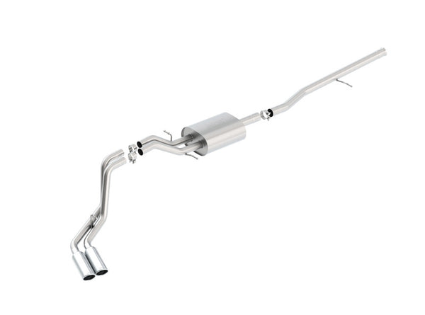 Borla S-Type Cat-Back 14 Sierra 1500 Ext. Cab Stnd Bed/CC Short Bed 143.5in WB Side Exit Exhaust - Bull Strap