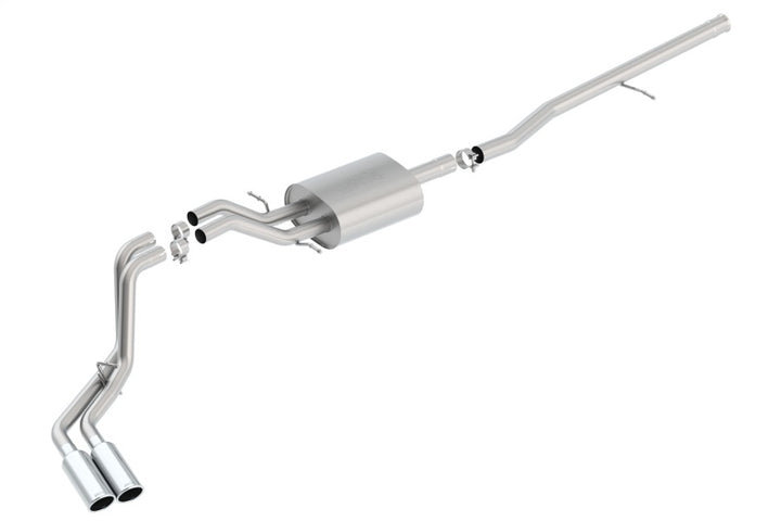 Borla S-Type Cat-Back 14 Sierra 1500 Ext. Cab Stnd Bed/CC Short Bed 143.5in WB Side Exit Exhaust - Bull Strap