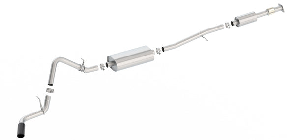 Borla S-Type Cat-Back 19-20 Chevrolet Silverado Side Exit Exhaust - Black Chrome Tip - Bull Strap