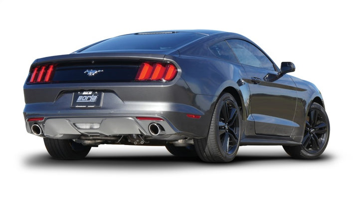 Borla S Type Rear Section 15-17 Ford Mustang 2.3L EcoBoost MT/AT 2.25in pipe 4in tip - Bull Strap