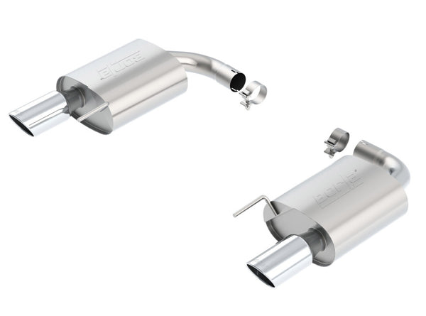 Borla S-Type Rear Section 15-17 Ford Mustang GT 5.0L V8 MT/AT 2.5in pipe 4in tip - Bull Strap