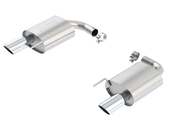 Borla S-Type Rear Section 15-17 Ford Mustang GT 5.0L V8 MT/AT 2.5in pipe 4in tip - Bull Strap