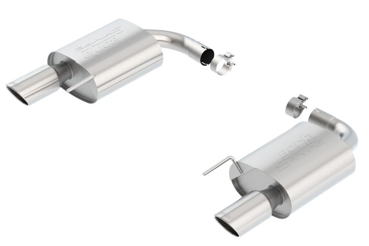 Borla S-Type Rear Section 15-17 Ford Mustang GT 5.0L V8 MT/AT 2.5in pipe 4in tip - Bull Strap