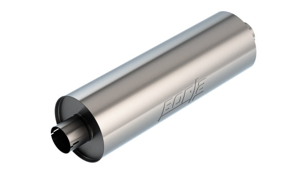 Borla Specialty Muffler 3in Center In/Out 7.75in Dia. 24in Body 29in OAL Touring Notched - Bull Strap