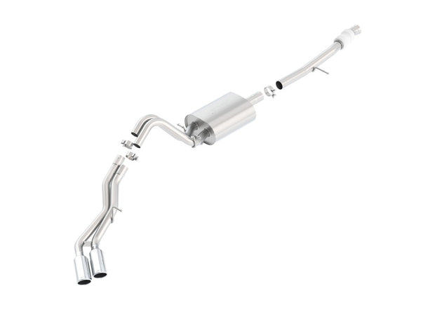 Borla Touring Cat Back 15-16 Chevy Suburban 5.3L V8 2.75in, 2.25in Dual Same Side Exit 4in Tips - Bull Strap