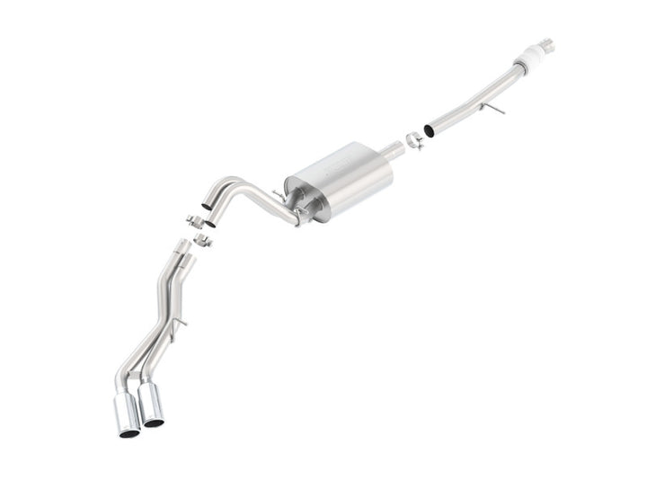 Borla Touring Cat Back 15-16 Chevy Suburban 5.3L V8 2.75in, 2.25in Dual Same Side Exit 4in Tips - Bull Strap