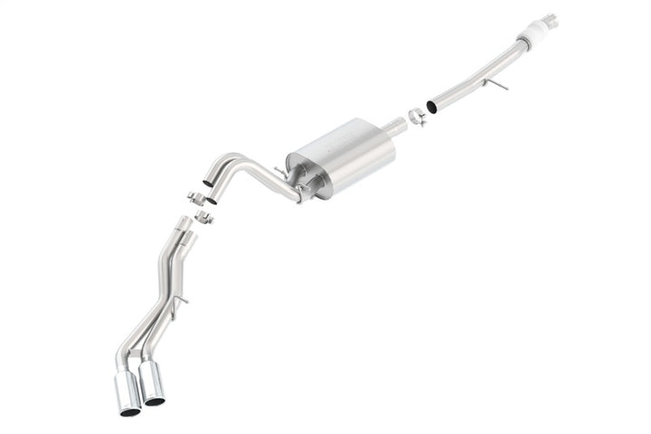 Borla Touring Cat Back 15-16 Chevy Suburban 5.3L V8 2.75in, 2.25in Dual Same Side Exit 4in Tips - Bull Strap