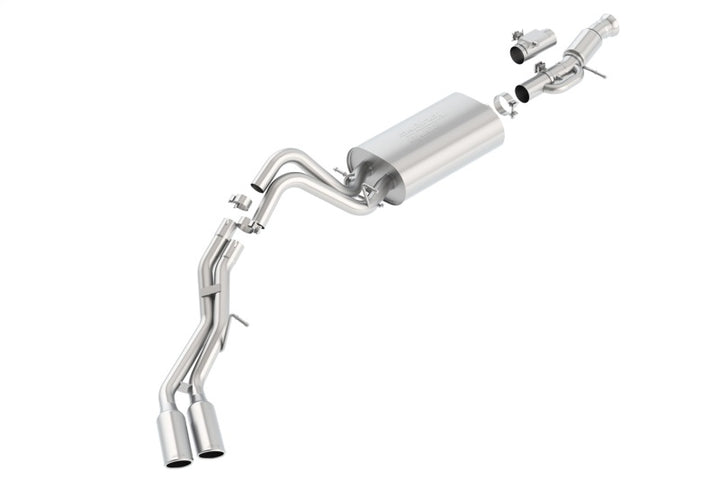 Borla Touring Cat Back 15-16 GMC Denali 6.2L V8 2.75in, 2.25in Dual Same Side Exit 4in Tips Exhaust - Bull Strap