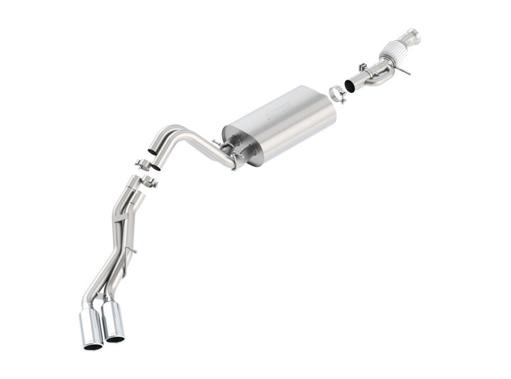 Borla Touring Cat Back 15-16 GMC Denali 6.2L V8 2.75in, 2.25in Dual Same Side Exit 4in Tips Exhaust - Bull Strap