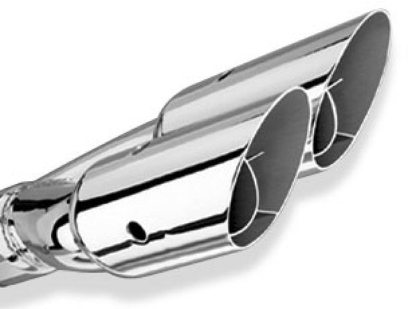 Borla Universal Polished Tip Dual Round Angle-Cut Intercooled (inlet 2 1/2in. Outlet 3in) *NO Return - Bull Strap