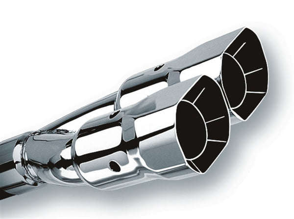Borla Universal Polished Tip Dual Square Angle-Cut Intercooled (inlet 2 1/2in. Outlet 2 7/8 x 3 3/8i - Bull Strap