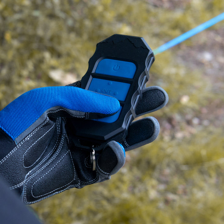 Borne Off-Road 12K Winch - Grey Synthetic Rope - Bull Strap