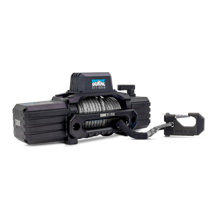 Borne Off-Road 12K Winch - Grey Synthetic Rope - Bull Strap