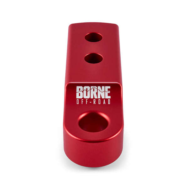 Borne Off-Road CNC Hitch Receiver Shackle 2in Red - Bull Strap