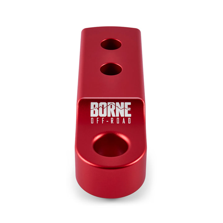 Borne Off-Road CNC Hitch Receiver Shackle 2in Red - Bull Strap
