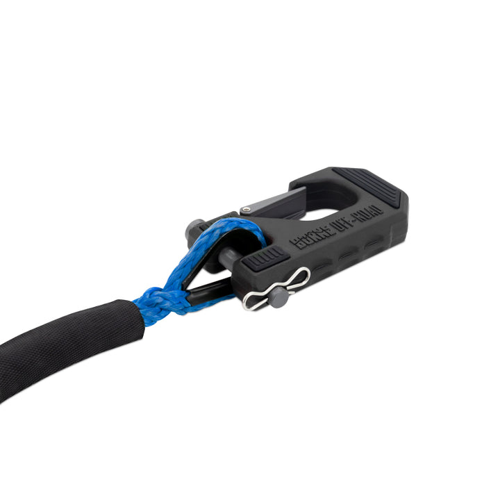 Borne Off-Road Winch Hook - 3/8in Rope - Hand Strap - Blue - Bull Strap
