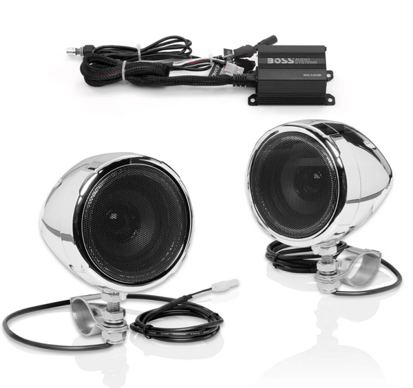 Boss Audio Systems Motorcycle Speaker Amplifier/ Bluetooth/ 3in Speakers - Bull Strap