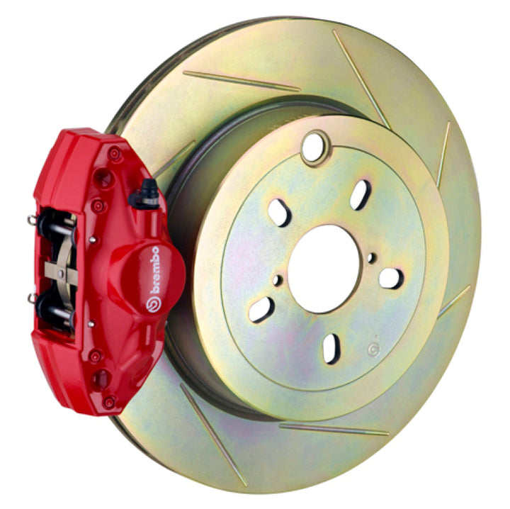 Brembo 12-16 FRS Exc w/ Elec Park Brake Rr GT BBK 2 Pis Cast 2pc 316 x20 1pc Rtr Slot Type1-Red - Bull Strap