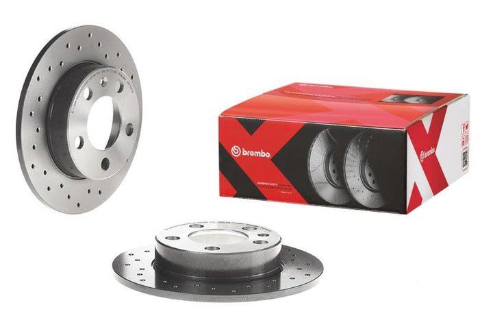 Brembo 2000 BMW 323Ci/99-00 323i/01-06 325Ci Front Premium Xtra Cross Drilled UV Coated Rotor - Bull Strap