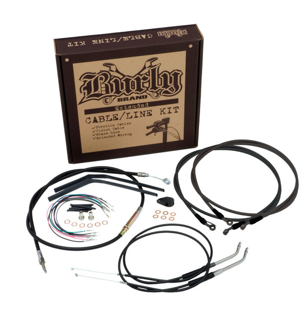 Burly Brand Cntrl Kit 14in Ape Black - Bull Strap