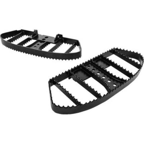 Burly Brand M8 Softail MX Rider Floorboards - Black - Bull Strap