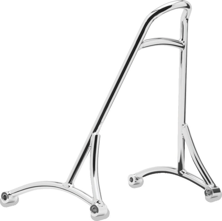 Burly Brand Short Sissy Bar 13in - Chrome - Bull Strap