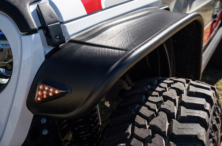 Bushwacker 2020 Jeep Gladiator Launch Edition Flat Style Flares 4pc - Black - Bull Strap