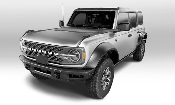 Bushwacker 2021+ Ford Bronco 4-Door Extend-A-Flares 4pc - Black - Bull Strap