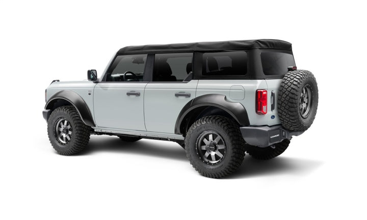 Bushwacker 2021+ Ford Bronco 4-Door Extend-A-Flares 4pc - Black - Bull Strap