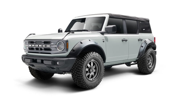 Bushwacker 2021+ Ford Bronco 4-Door Pocket Style Flares 4pc - Black - Bull Strap