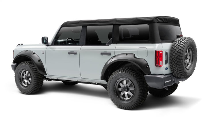 Bushwacker 2021+ Ford Bronco 4-Door Pocket Style Flares 4pc - Black - Bull Strap