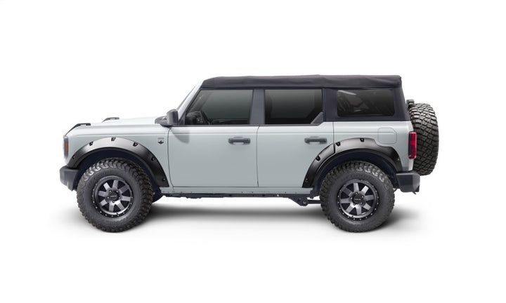 Bushwacker 2021+ Ford Bronco 4-Door Pocket Style Flares 4pc - Black - Bull Strap