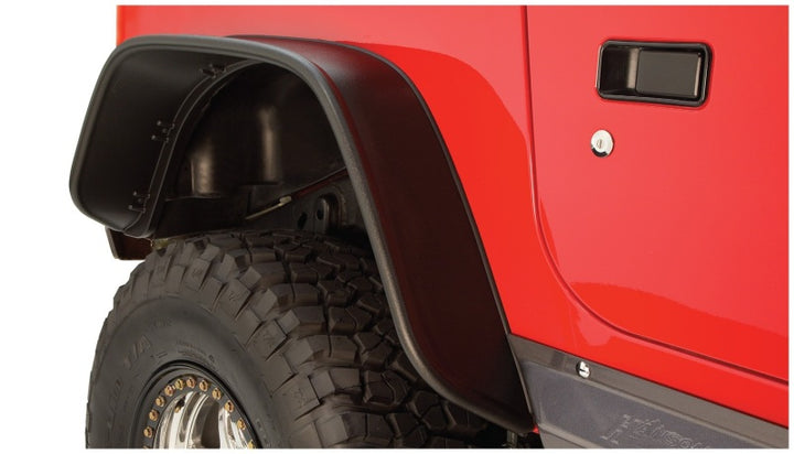 Bushwacker 97-06 Jeep TJ Flat Style Flares 2pc - Black - Bull Strap