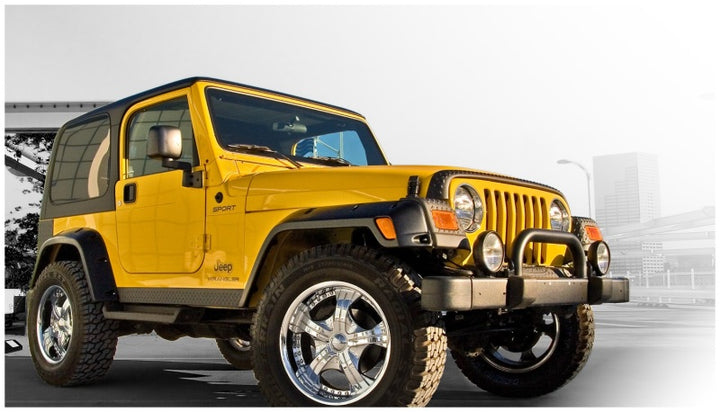 Bushwacker 97-06 Jeep TJ Pocket Style Flares 4pc - Black - Bull Strap